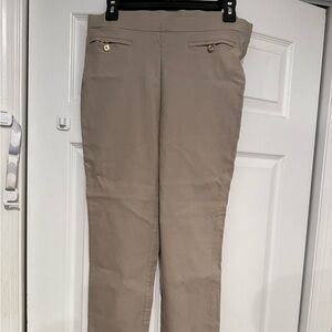 Anne Klein Beige Straight-Leg Pants